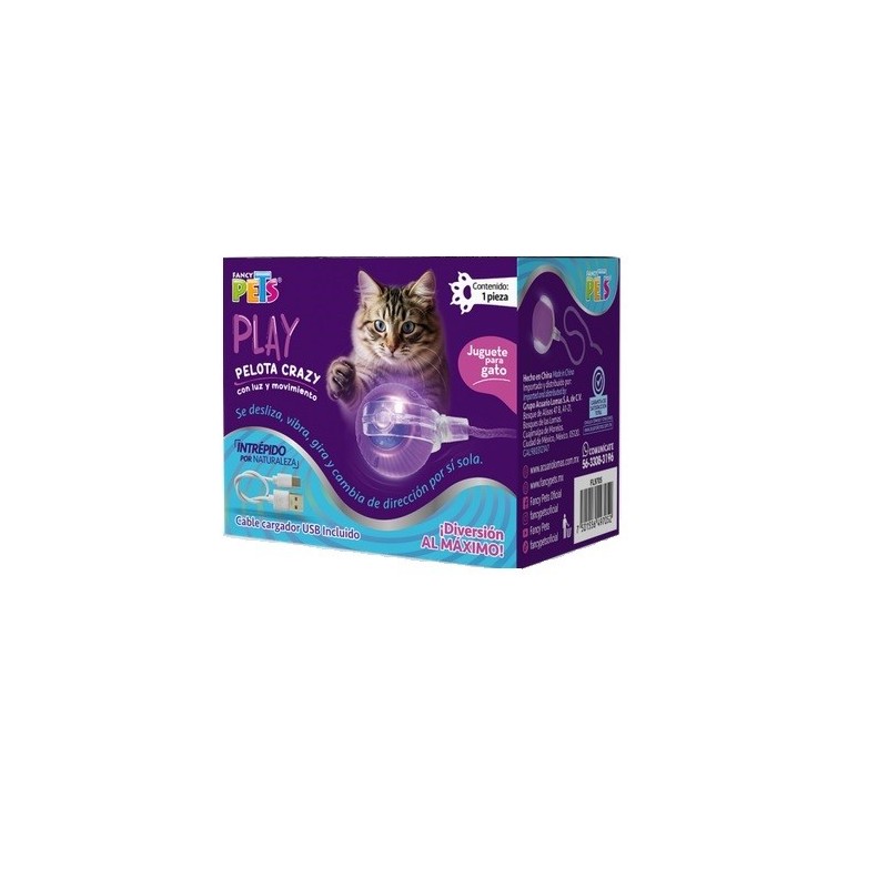 PELOTA CRAZY P/GATO C/LUZ Y MOVIMIENTO