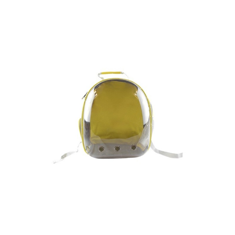 MOCHILA TRANSPARENTE P/MASCOTAS AMARILLA