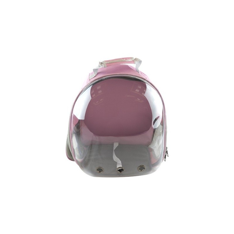 MOCHILA TRANSPARENTE P/MASCOTAS ROSA