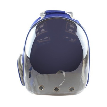 MOCHILA TRANSPARENTE P/MASCOTAS AZUL