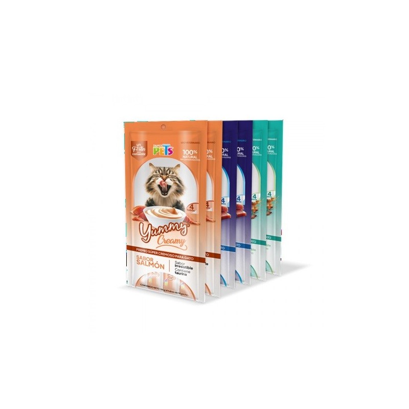 YUMMY CREAMY P/GATO SURTIDO 6 BOLSAS