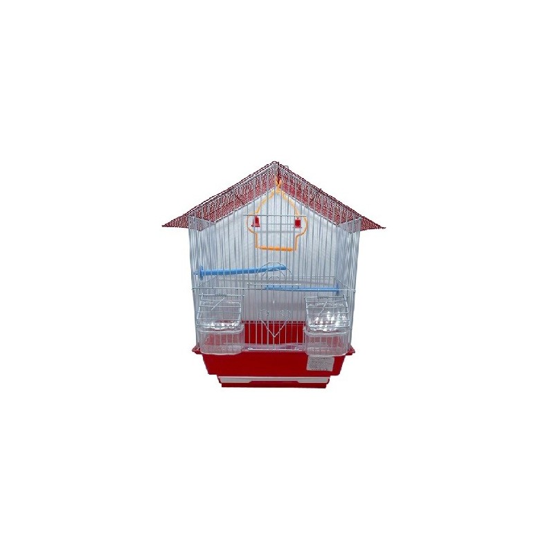 JAULA P/AVE DOS AGUAS 30X23X29CM. ROJA