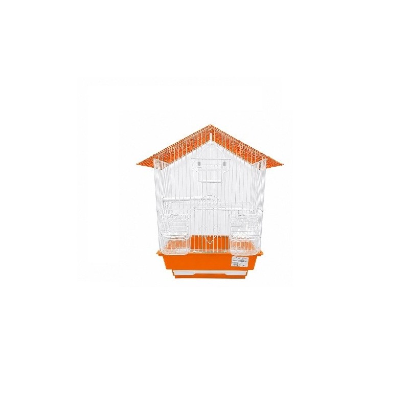 JAULA P/AVE DOS AGUAS 30X23X29CM. NARANJA