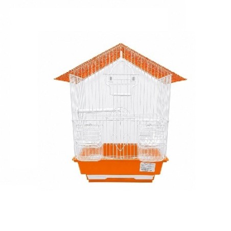 JAULA P/AVE DOS AGUAS 30X23X29CM. NARANJA