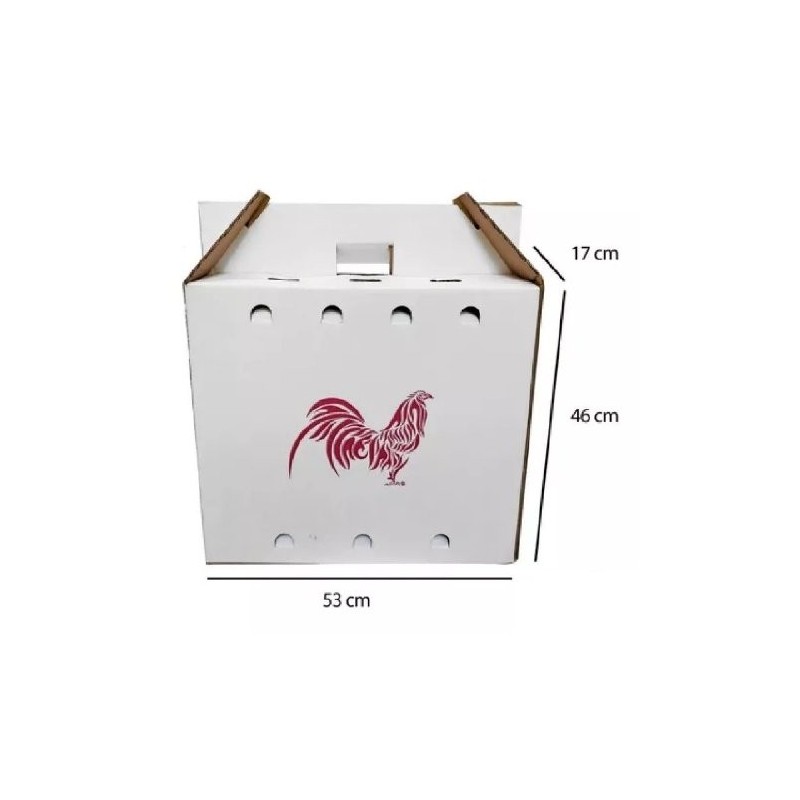 CAJA PARA GALLO REFORZADA BLANCA