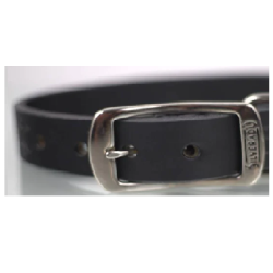 COLLAR PIEL GRABADO 3CM T18 NEGRO