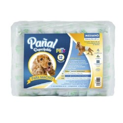 PAÑAL ESP P/MACHO MED. C/12 PZAS