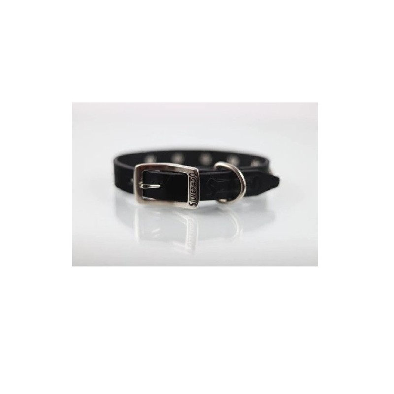 COLLAR PIEL C/ESTOPEROLES 2CM T16 NEGRO