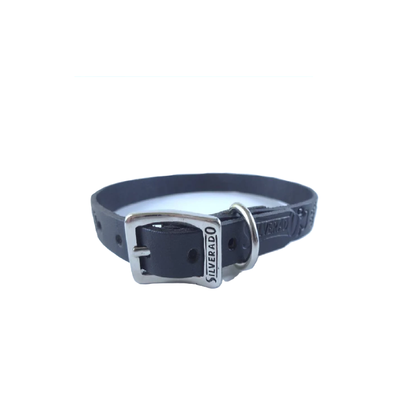 COLLAR PIEL GRABADO 1CM T12 NEGRO