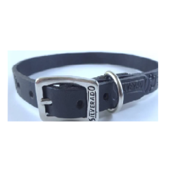 COLLAR PIEL GRABADO 1CM T14 NEGRO
