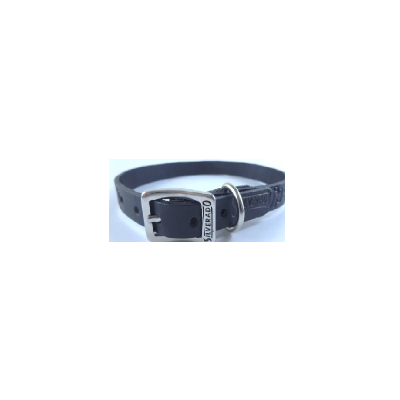 COLLAR PIEL GRABADO 1CM T14 NEGRO