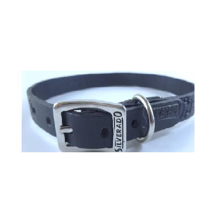 COLLAR PIEL GRABADO 1CM T14 NEGRO