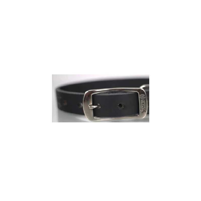 COLLAR PIEL GRABADO 3CM T18 NEGRO