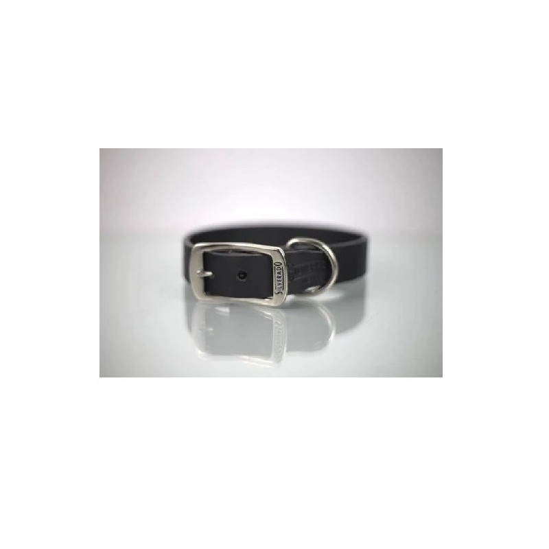 COLLAR PIEL LISO 3CM T18 NEGRO