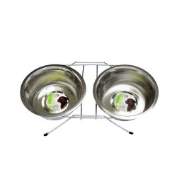 COMEDERO DOBLE C/2 PLATOS A.I. 64OZ