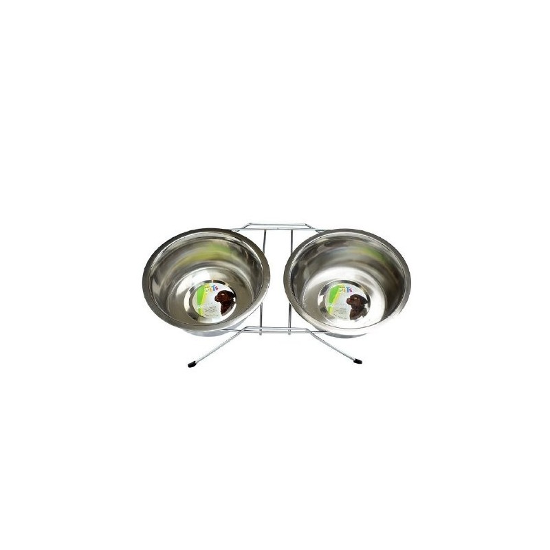 COMEDERO DOBLE C/2 PLATOS A.I. 64OZ