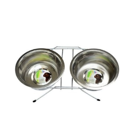 COMEDERO DOBLE C/2 PLATOS A.I. 64OZ