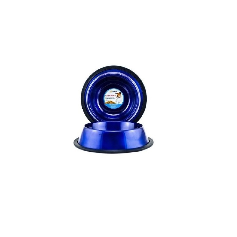 COMEDERO IMPORTADO ACERO INOX. 64 oz AZUL MARINO