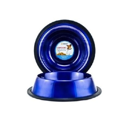 COMEDERO IMPORTADO ACERO INOX. 64 oz AZUL MARINO