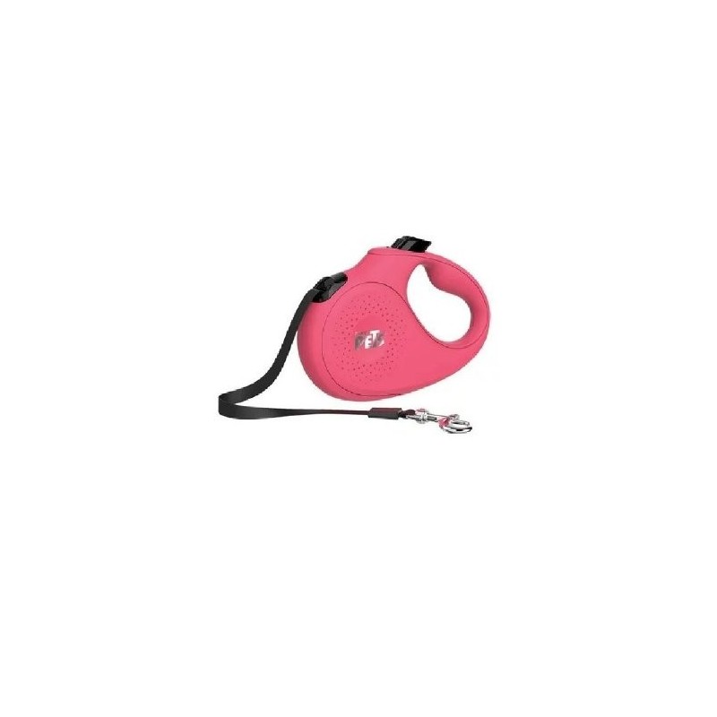 CORREA RETRACTIL 3 MTS CHICA ROSA