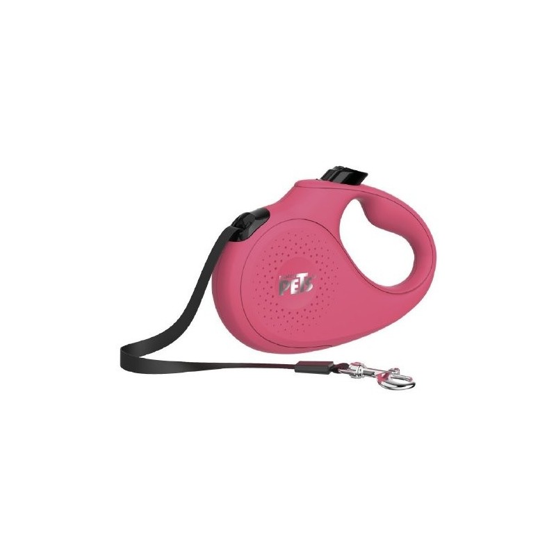 CORREA RETRACTIL 5 MTS GDE ROSA