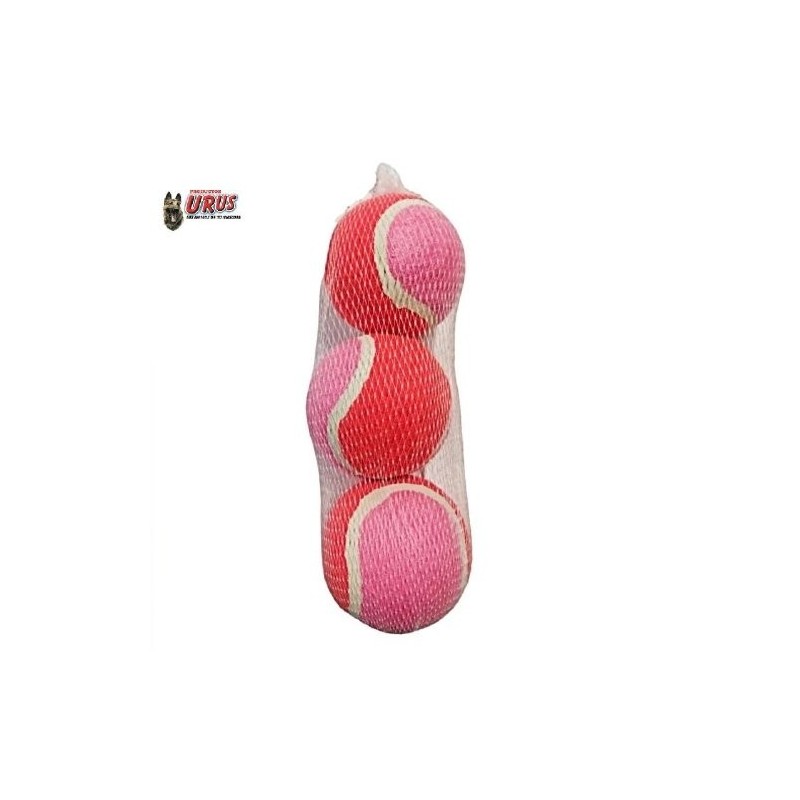 PELOTA DE TENIS URUS ROSA C/3PZAS 2.5" SUPER REBOTE